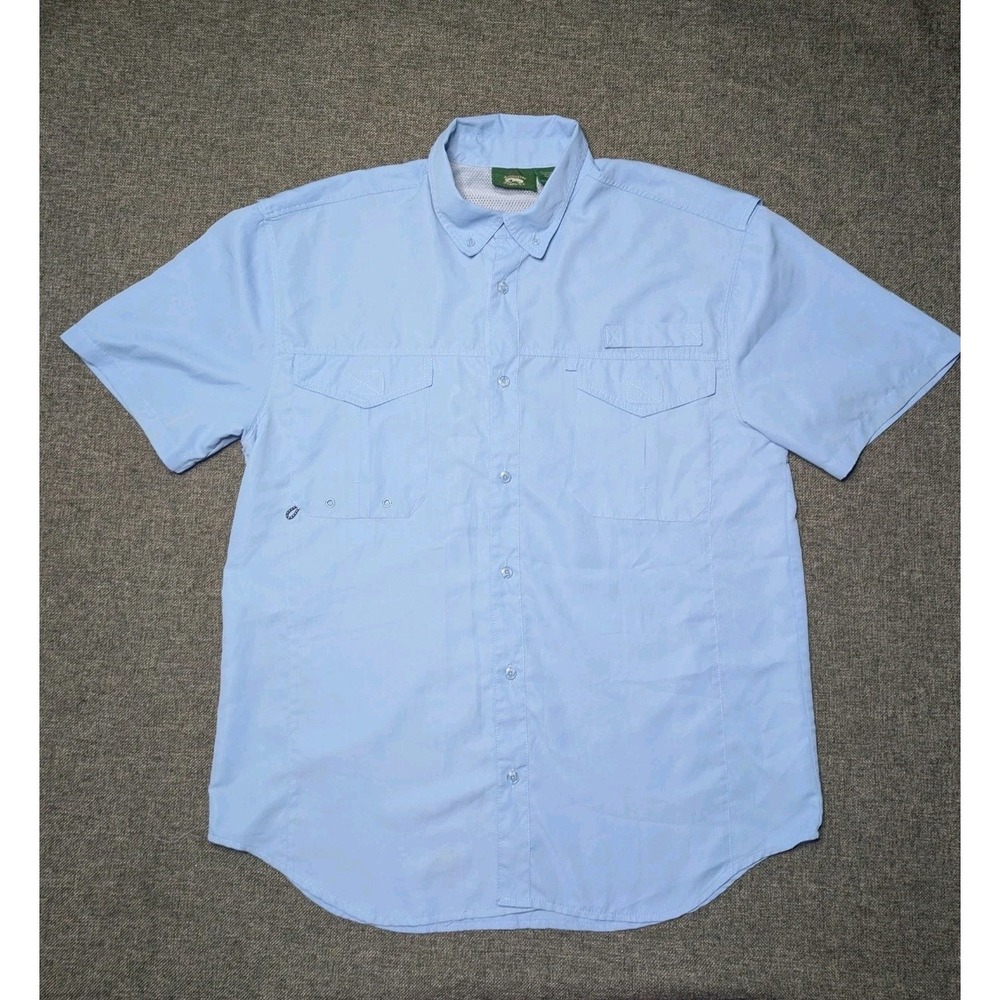 Stillwater Supply Co Mesh Lined Performance Shirt Mens Medium Blue Ripstop